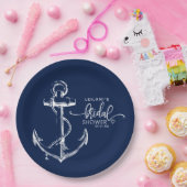 Nautical Anchor Vrijgezellenfeest Navy Papieren Bordje (Feest)
