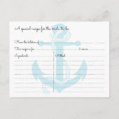 Nautical Anchor Vrijgezellenfeest Recipe Kaarten (Achterkant)