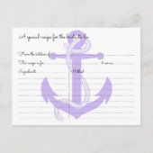 Nautical Anchor Vrijgezellenfeest Recipe Kaarten (Achterkant)