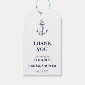 Nautical Anchor Vrijgezellenfeest White Bedankt Cadeaulabel (Voorkant)