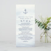 Nautical Anchor Waterverf Ocean Menu (Staand voorkant)