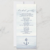 Nautical Anchor Waterverf Ocean Wedding Programme (Achterkant)