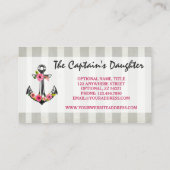 Nautical Anchor Waterverf Rozen Beach Boutique Visitekaartje (Achterkant)