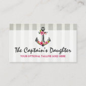 Nautical Anchor Waterverf Rozen Beach Boutique Visitekaartje (Voorkant)