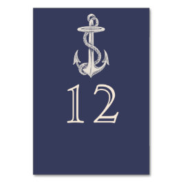Nautical Anchor Weddenbank Number Card Kaart