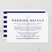 Nautical Anchor Weddenschap Details Enclosure Card Informatiekaartje (Voorkant / Achterkant)