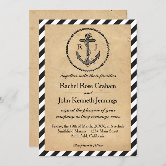  Nautical Anchor - Weddenschap Kaart (Voorkant / Achterkant)