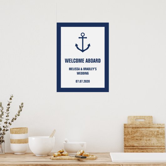 Nautical Anchor Weddenschap Welkomstbord Poster (Keuken)
