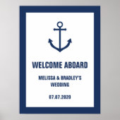 Nautical Anchor Weddenschap Welkomstbord Poster (Voorkant)