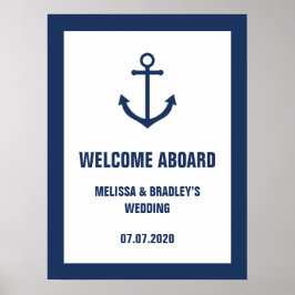 Nautical Anchor Weddenschap Welkomstbord Poster