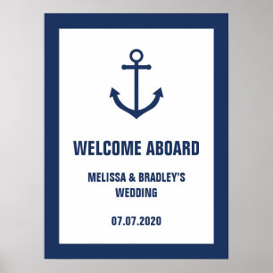 Nautical Anchor Weddenschap Welkomstbord Poster