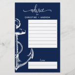 Nautical Anchor Wedding Advise Navy<br><div class="desc">Sta je gasten toe om een advieskaart in te vullen om je een beetje wijsheid te geven die je huwelijk ingaat.</div>