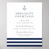 Nautical Anchor Wedding Bar Sign Poster (Voorkant)