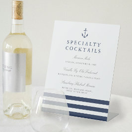 Nautical Anchor Wedding Bar Sign Reclamebord Met Voetstuk