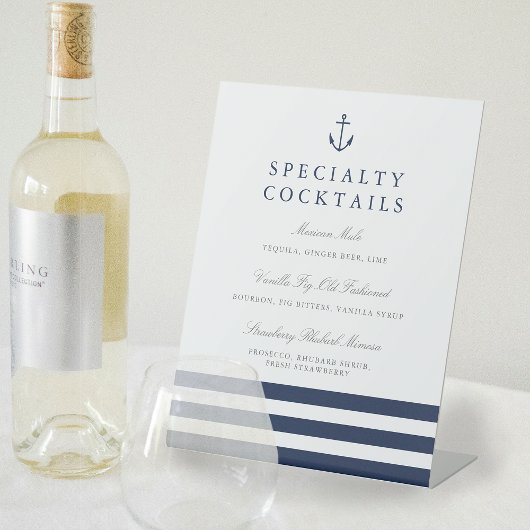 Nautical Anchor Wedding Bar Sign Reclamebord Met Voetstuk