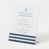 Nautical Anchor Wedding Bar Sign Reclamebord Met Voetstuk (Voorkant)