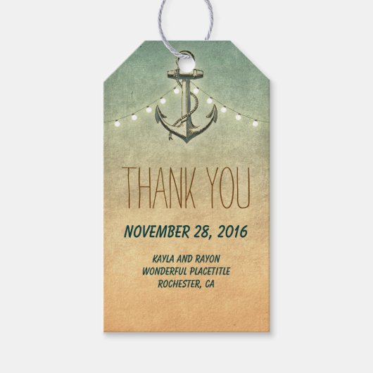 Nautical Anchor Wedding Cadeaulabel (Voorkant)