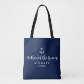 Nautical Anchor Wedding Custom Moeder of the Groom Tote Bag (Voorkant)