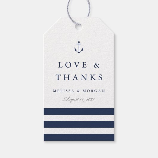 Nautical Anchor Wedding Favor Bedankt Cadeaulabel (Voorkant)
