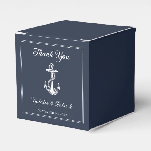 Nautical Anchor Wedding Favor Boxes Bedankdoosjes (Voorkant Zijde)
