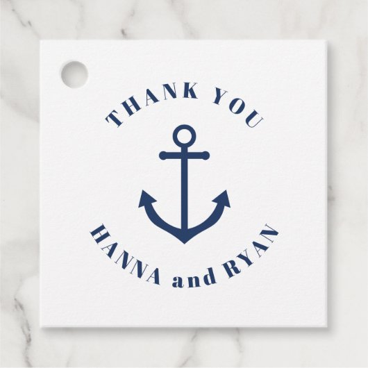Nautical Anchor Wedding Favor Labels (Voorkant)