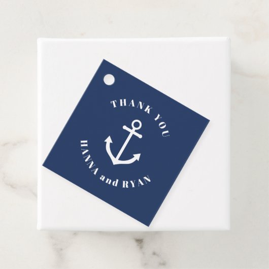 Nautical Anchor Wedding Favor Labels (In situ)