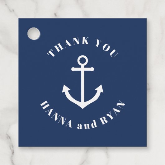 Nautical Anchor Wedding Favor Labels (Voorkant)