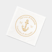 Nautical Anchor Wedding Folie Servetten (Links)