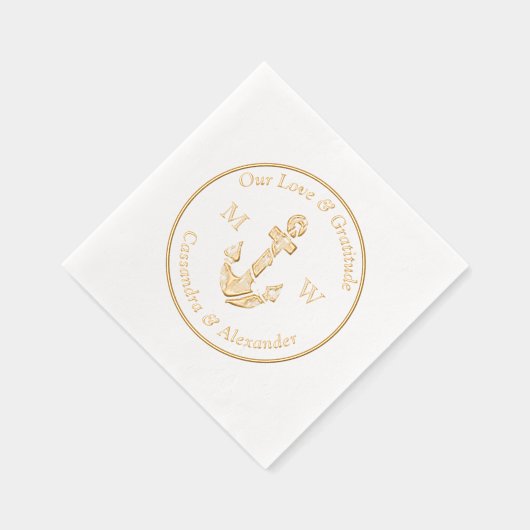 Nautical Anchor Wedding Folie Servetten (Rechts)