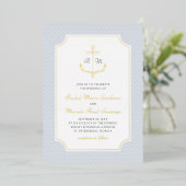 Nautical Anchor Wedding Folie Uitnodiging (Staand Voorkant)