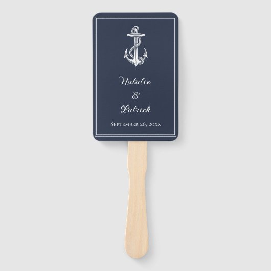 Nautical Anchor Wedding Hand Fans Handwaaier (Voorkant)