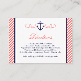 Nautical Anchor Wedding Insert Kaart bij zeemacht 