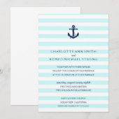 Nautical Anchor Wedding Invitation Kaart (Voorkant / Achterkant)