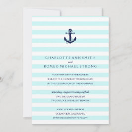 Nautical Anchor Wedding Invitation Kaart