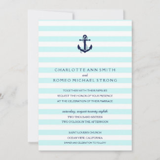 Nautical Anchor Wedding Invitation Kaart