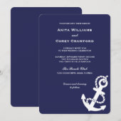 Nautical Anchor Wedding Invitation Kaart (Voorkant / Achterkant)