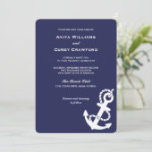 Nautical Anchor Wedding Invitation Kaart (Staand voorkant)