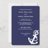 Nautical Anchor Wedding Invitation Kaart (Voorkant)
