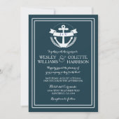Nautical Anchor Wedding Invitation Kaart (Voorkant)