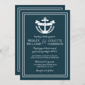 Nautical Anchor Wedding Invitation Kaart (Voorkant / Achterkant)