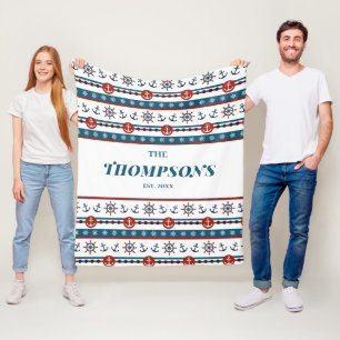 Nautical Anchor Wedding Jubileum Gift Idea Fleece Deken