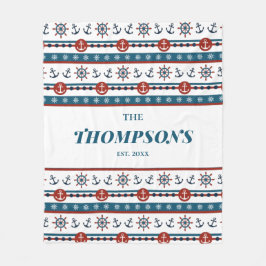 Nautical Anchor Wedding Jubileum Gift Idea Fleece Deken