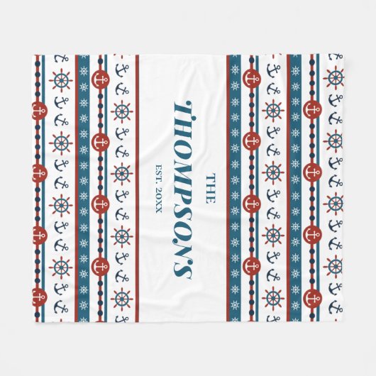 Nautical Anchor Wedding Jubileum Gift Idea Fleece Deken (Voorkant (Horizontaal))