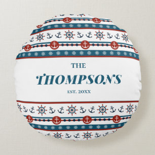 Nautical Anchor Wedding Jubileum Gift Idea Rond Kussen