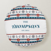 Nautical Anchor Wedding Jubileum Gift Idea Rond Kussen (Achterkant)