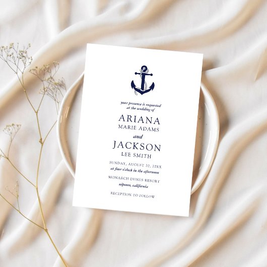 Nautical Anchor Wedding Kaart