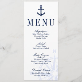 Nautical Anchor Wedding Menu