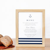 Nautical Anchor Wedding Menu Sign Poster