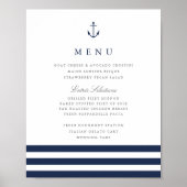 Nautical Anchor Wedding Menu Sign Poster (Voorkant)