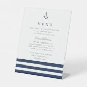 Nautical Anchor Wedding Menu Sign Reclamebord Met Voetstuk (Voorkant)